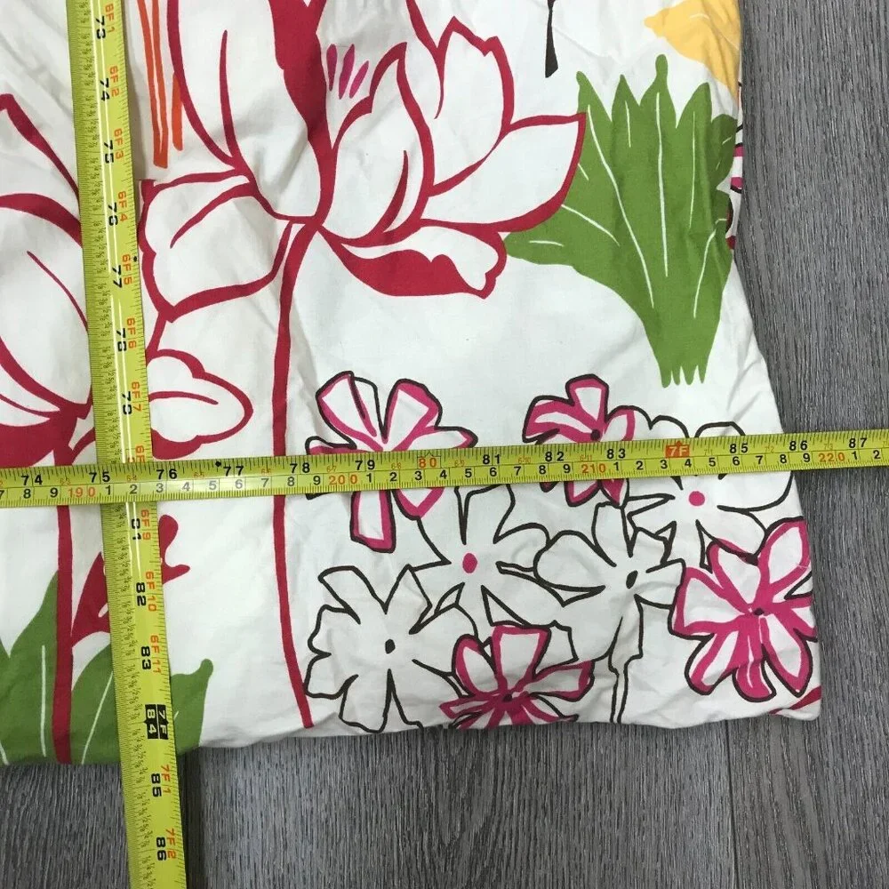 POTTERY BARN Full/ Queen Girl Teen Duvet Cover Organic Cotton White Pink Floral